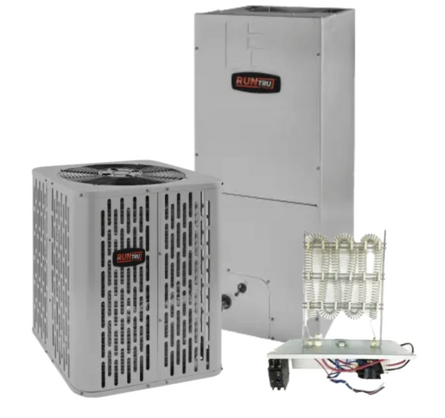 RunTru - 15 SEER2 - 3.5 Ton - Single-Stage Heat Pump System with Variable Speed 36K-48K Air Handler